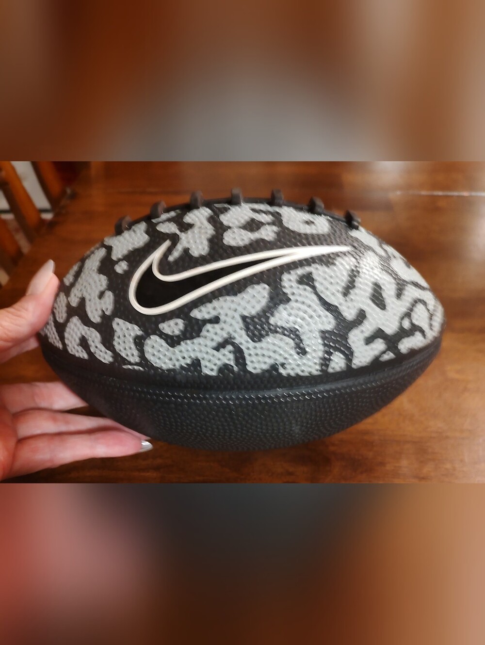 Nike Black and Gray Patterned Kids Football